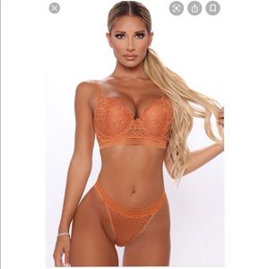 Delicate Touch Bra and Panty Set - Rust